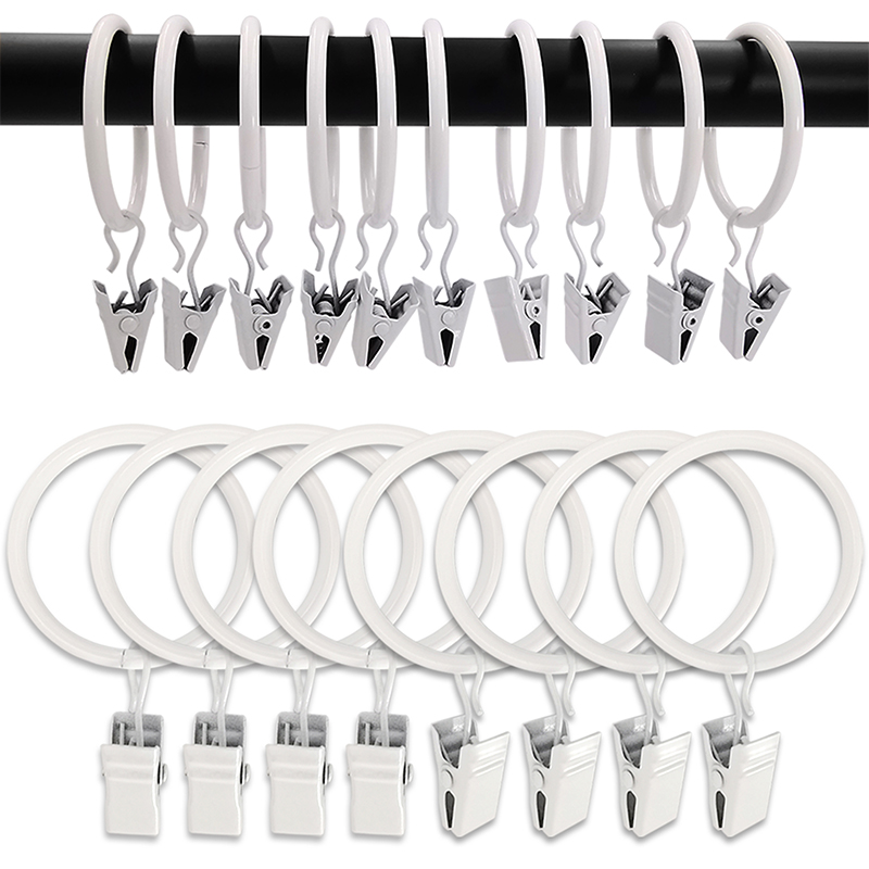 amzseven curtain rings with clips for windows living room bedroom