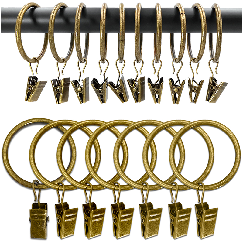 amzseven curtain rings with clips for windows living room bedroom