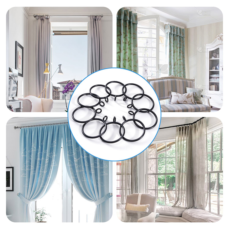 Curtain Rings with Eyelets, Metal Drapery Ring for Pinch Pleat Curtains, Drape Ring 1.5 Inch I D, Fits Up to 1.2 in Rod